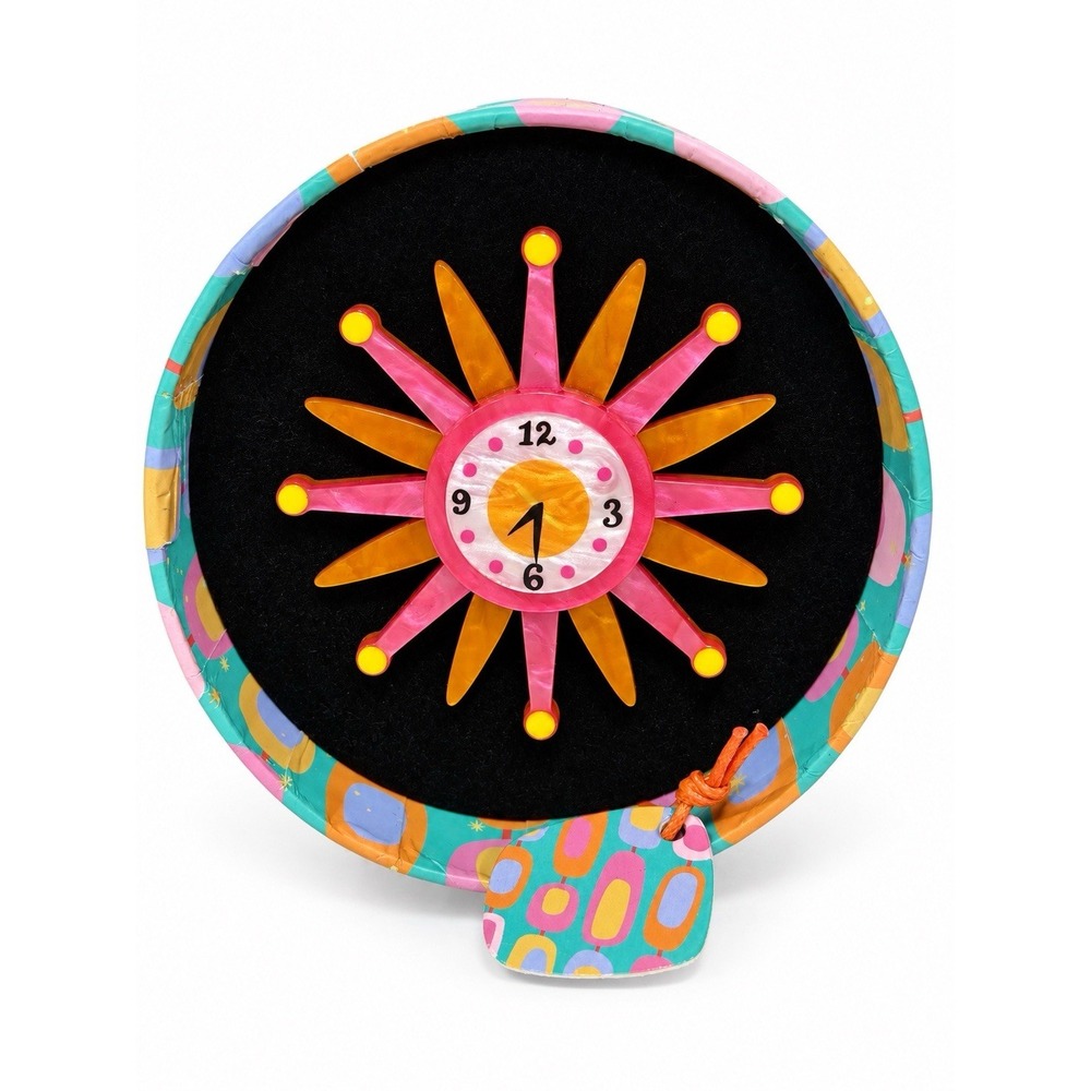 Erstwilder Atomic Abode Starburst Clock Brooch BHCC115 New in Box